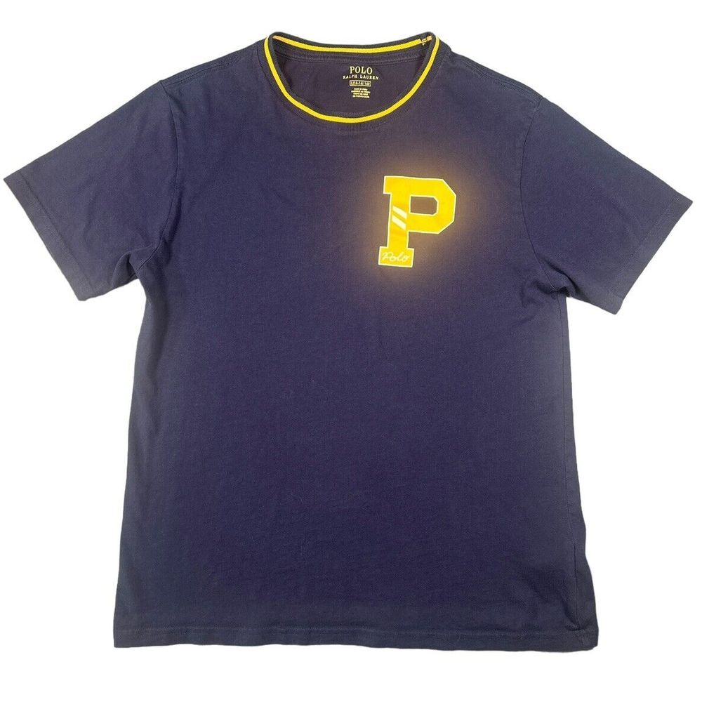 Polo Ralph‎ Lauren Boys T-shirt Logo 100% Cotton Blue Size L 14-16 Short Sleeve